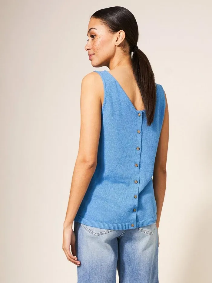 White Stuff KNITWEAR DAISY KNITTED VEST Mid Blue 8211 Women White Stuff KNITWEAR DAISY KNITTED VEST Mid Blue 8211 Women