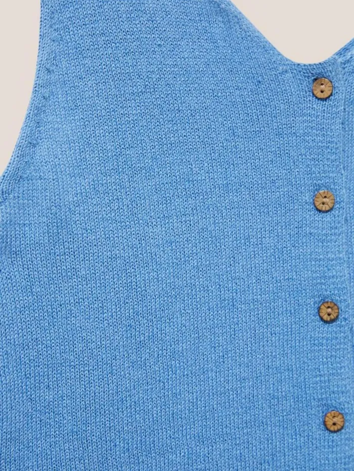 White Stuff KNITWEAR DAISY KNITTED VEST Mid Blue 8211 Women White Stuff KNITWEAR DAISY KNITTED VEST Mid Blue 8211 Women