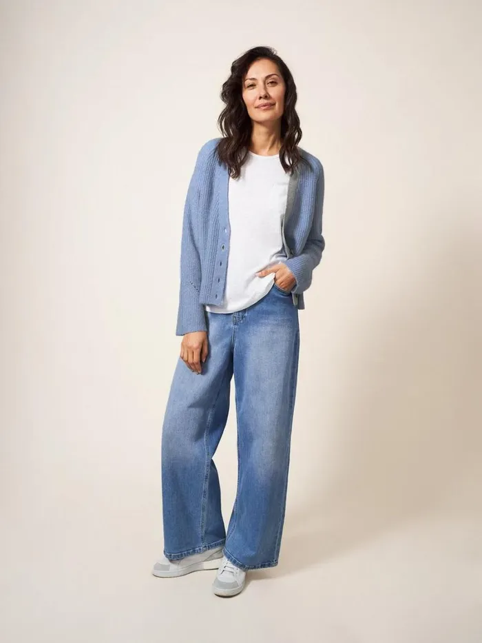 White Stuff KNITWEAR Dehlia Knitted Cardigan Light Blue 8211 Women
