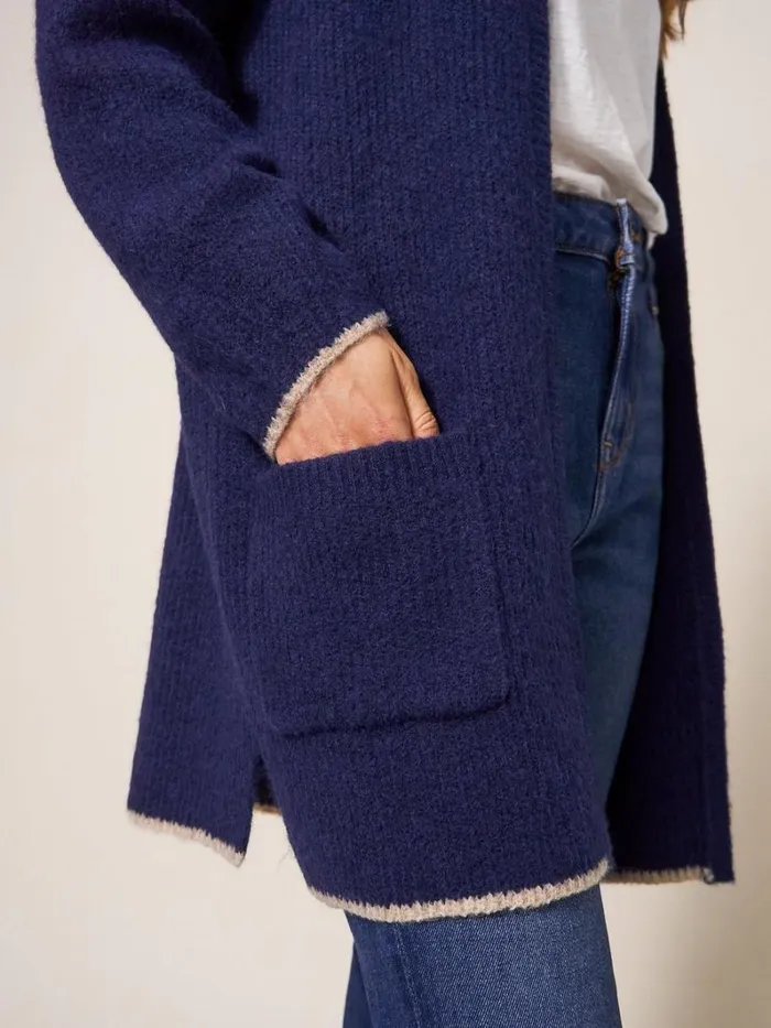 White Stuff KNITWEAR ERICA LONGLINE CARDI Dark Navy 8211 Women