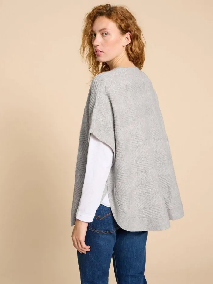 White Stuff KNITWEAR Florence Knitted Poncho Grey Marl 8211 Women White Stuff KNITWEAR Florence Knitted Poncho Grey Marl 8211 Women