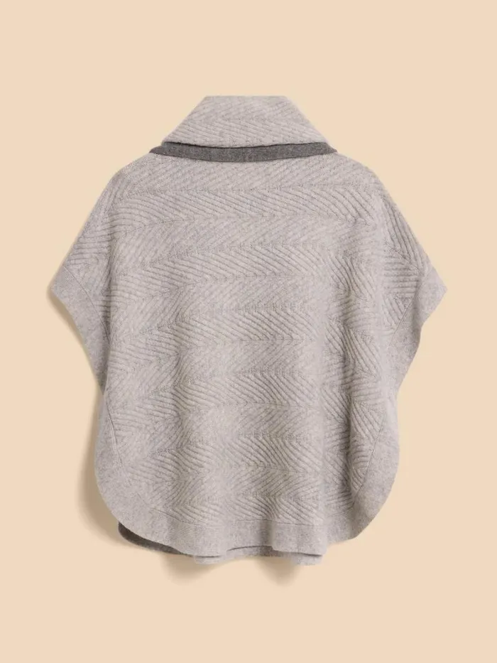White Stuff KNITWEAR Florence Knitted Poncho Grey Marl 8211 Women White Stuff KNITWEAR Florence Knitted Poncho Grey Marl 8211 Women
