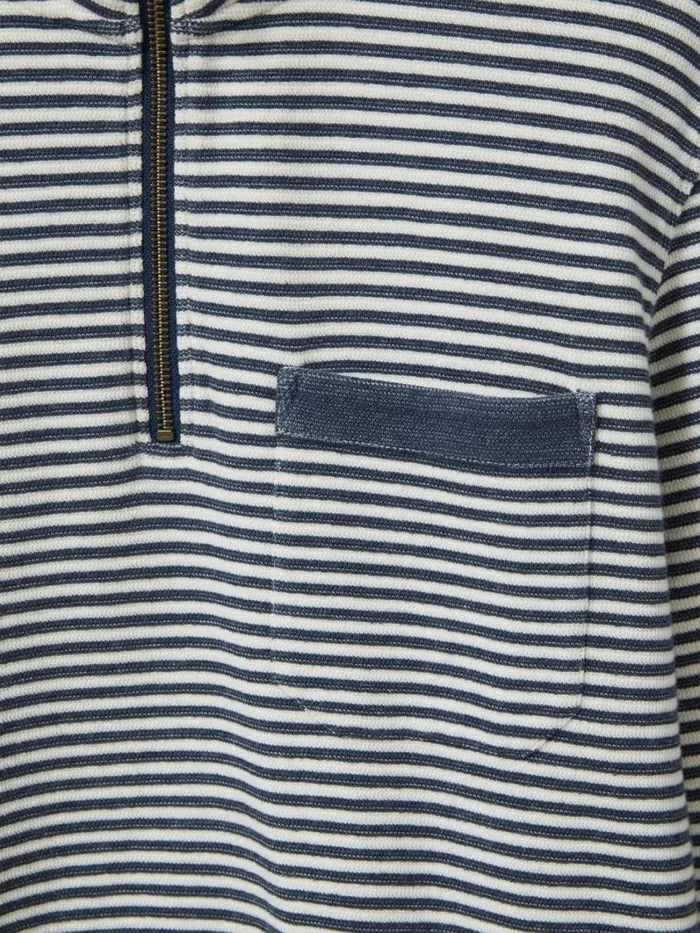 White Stuff KNITWEAR Garcie Stripe Zip Neck Jumper Chambray Blue 8211 Men White Stuff KNITWEAR Garcie Stripe Zip Neck Jumper Chambray Blue 8211 Men
