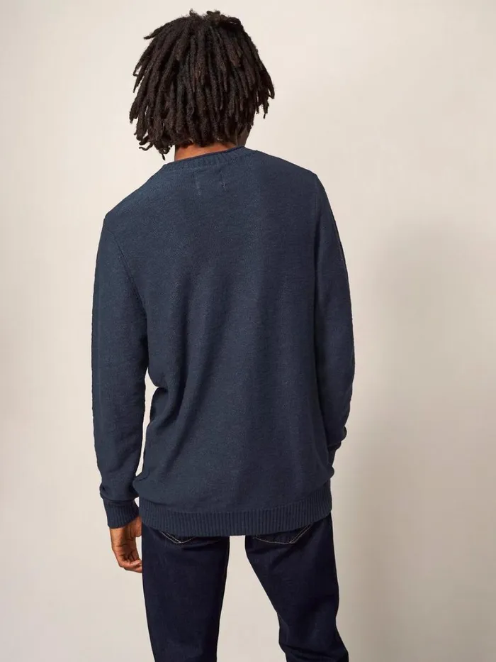 White Stuff KNITWEAR Grainger Pocket Crew Dark Navy 8211 Men White Stuff KNITWEAR Grainger Pocket Crew Dark Navy 8211 Men