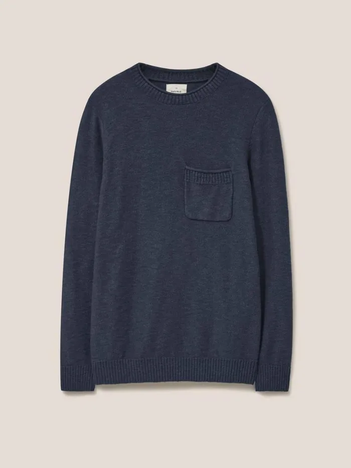 White Stuff KNITWEAR Grainger Pocket Crew Dark Navy 8211 Men White Stuff KNITWEAR Grainger Pocket Crew Dark Navy 8211 Men