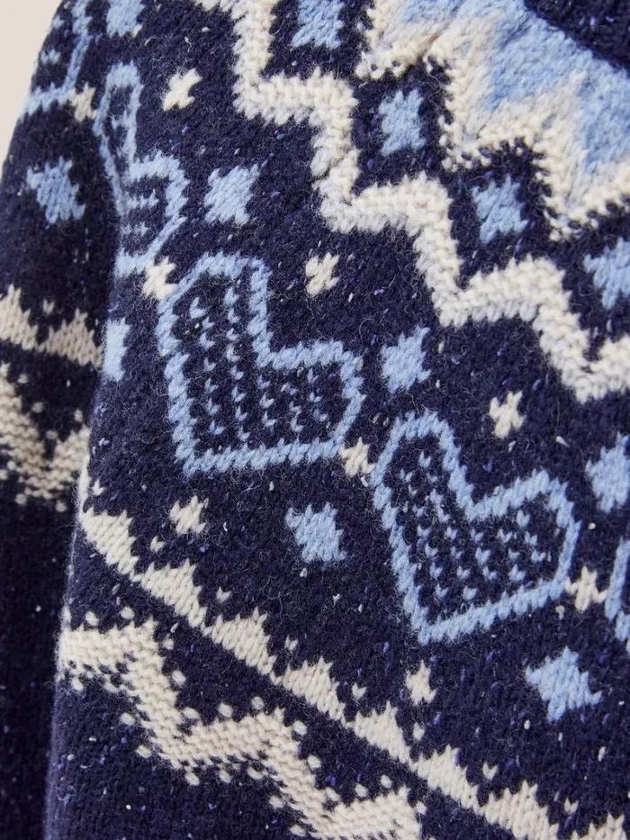 White Stuff KNITWEAR HEART LONGLINE FAIRISLE JUMPER Navy Multi 8211 Women White Stuff KNITWEAR HEART LONGLINE FAIRISLE JUMPER Navy Multi 8211 Women