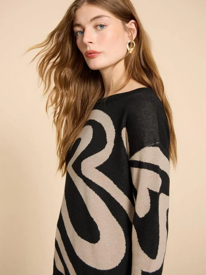 White Stuff KNITWEAR HEART OLIVE JUMPER Black Multi 8211 Women White Stuff KNITWEAR HEART OLIVE JUMPER Black Multi 8211 Women