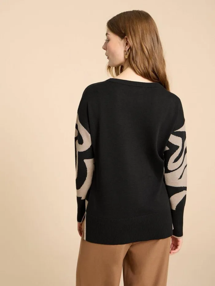 White Stuff KNITWEAR HEART OLIVE JUMPER Black Multi 8211 Women White Stuff KNITWEAR HEART OLIVE JUMPER Black Multi 8211 Women