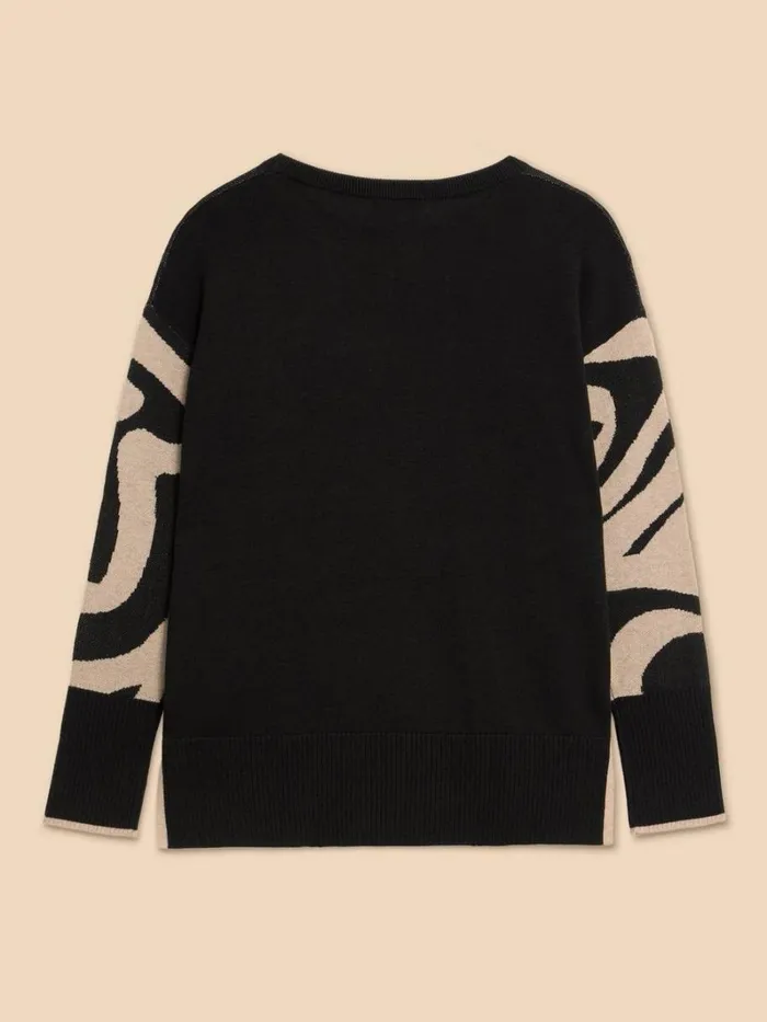 White Stuff KNITWEAR HEART OLIVE JUMPER Black Multi 8211 Women White Stuff KNITWEAR HEART OLIVE JUMPER Black Multi 8211 Women