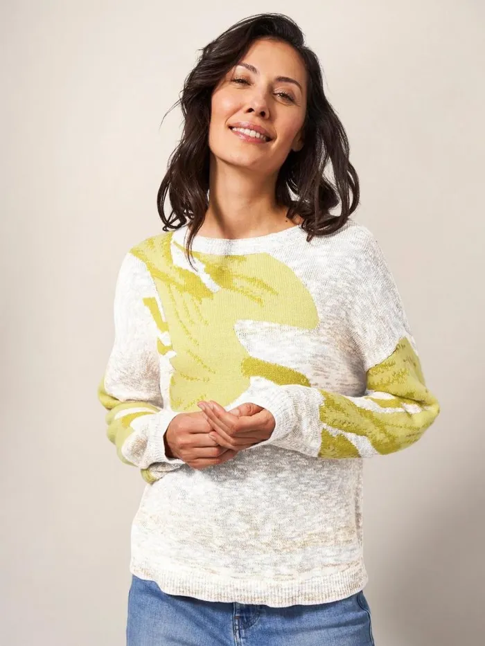 White Stuff KNITWEAR Ibis Intarsia Jumper Natural Multi 8211 Women