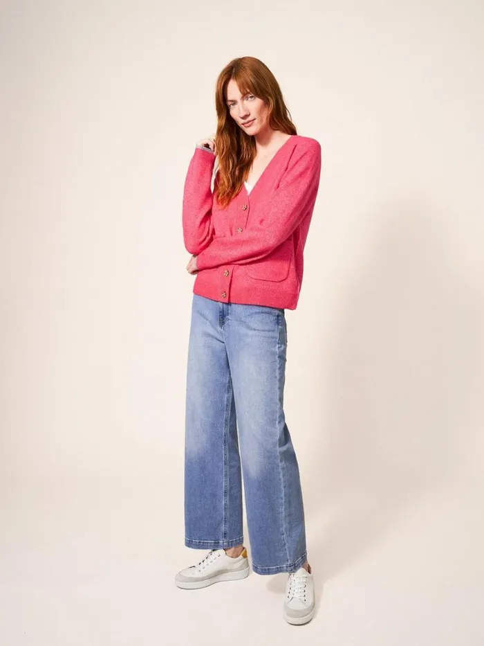 White Stuff KNITWEAR JAMIE CARDI Bright Pink 8211 Women