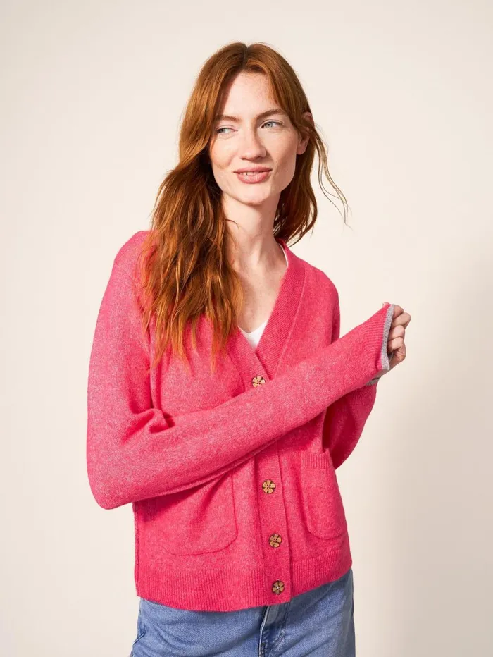White Stuff KNITWEAR JAMIE CARDI Bright Pink 8211 Women White Stuff KNITWEAR JAMIE CARDI Bright Pink 8211 Women