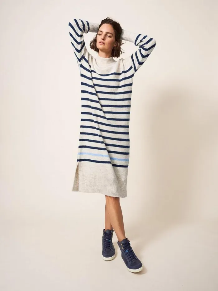 White Stuff KNITWEAR JUMPER DRESS Natural Multi 8211 Women
