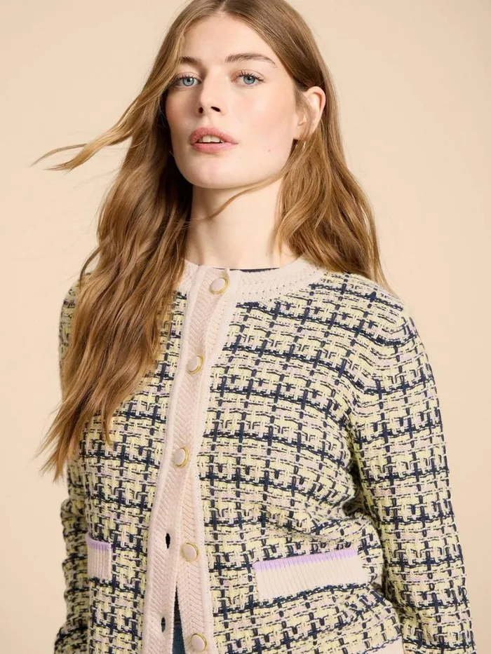 White Stuff KNITWEAR KELLY TEXTURED CARDI White Multi 8211 Women White Stuff KNITWEAR KELLY TEXTURED CARDI White Multi 8211 Women