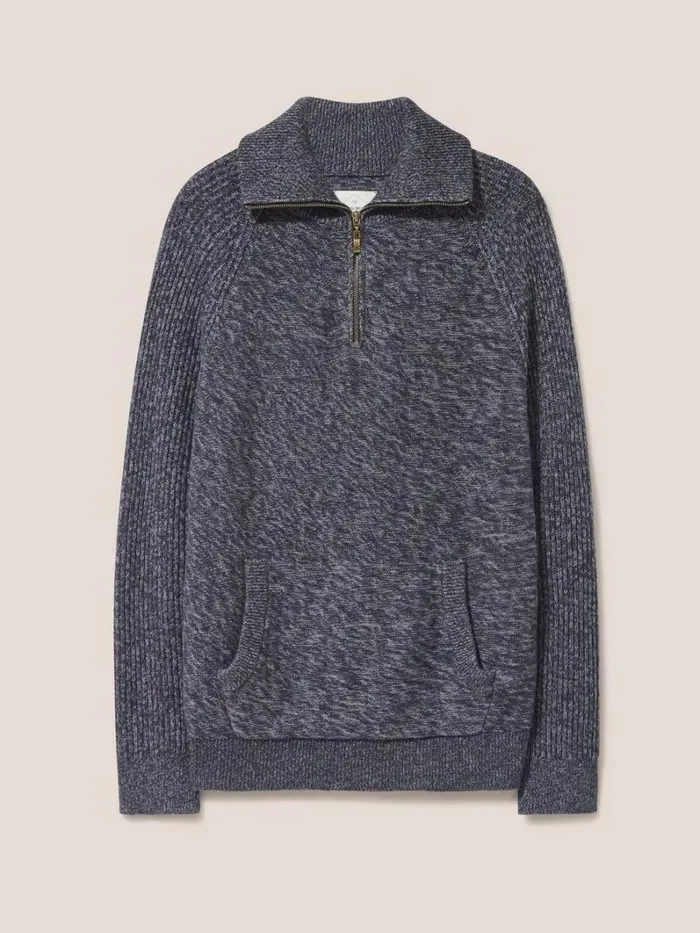 White Stuff KNITWEAR Lakewood Zip Neck Jumper Dark Grey 8211 Men White Stuff KNITWEAR Lakewood Zip Neck Jumper Dark Grey 8211 Men