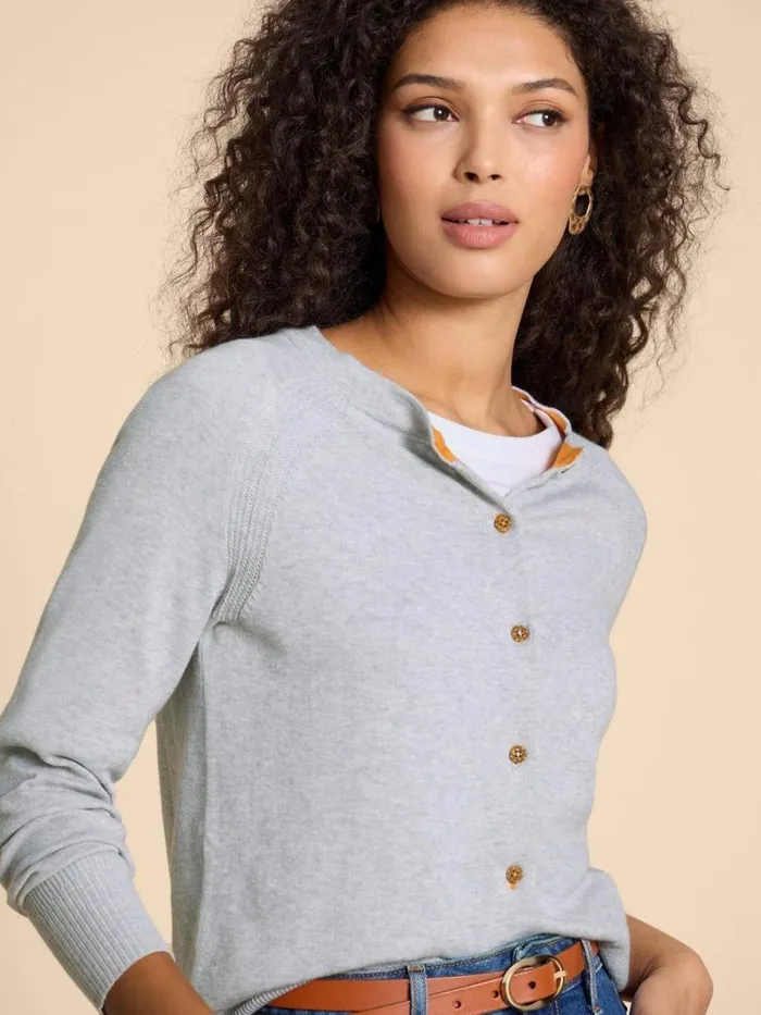 White Stuff KNITWEAR LULU CARDI Grey Marl 8211 Women White Stuff KNITWEAR LULU CARDI Grey Marl 8211 Women