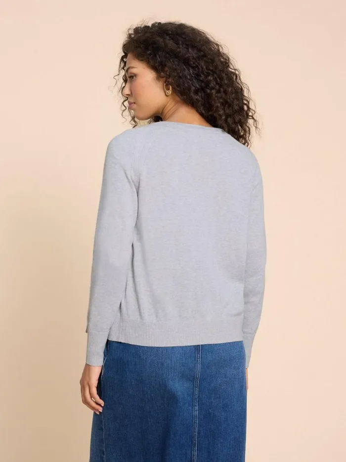 White Stuff KNITWEAR LULU CARDI Grey Marl 8211 Women White Stuff KNITWEAR LULU CARDI Grey Marl 8211 Women