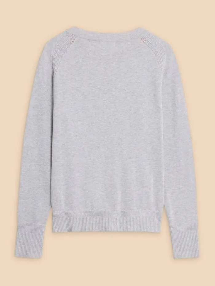 White Stuff KNITWEAR LULU CARDI Grey Marl 8211 Women White Stuff KNITWEAR LULU CARDI Grey Marl 8211 Women