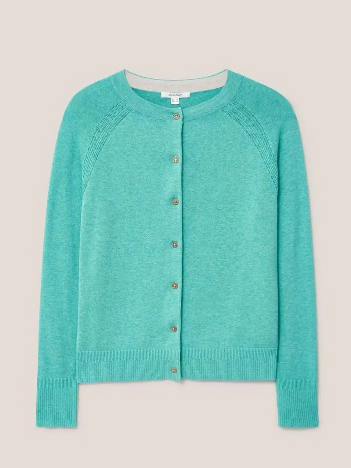White Stuff KNITWEAR Lulu Crew Neck Cardigan Mid Teal 8211 Women White Stuff KNITWEAR Lulu Crew Neck Cardigan Mid Teal 8211 Women