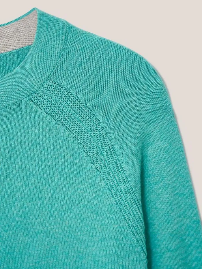 White Stuff KNITWEAR Lulu Crew Neck Cardigan Mid Teal 8211 Women White Stuff KNITWEAR Lulu Crew Neck Cardigan Mid Teal 8211 Women
