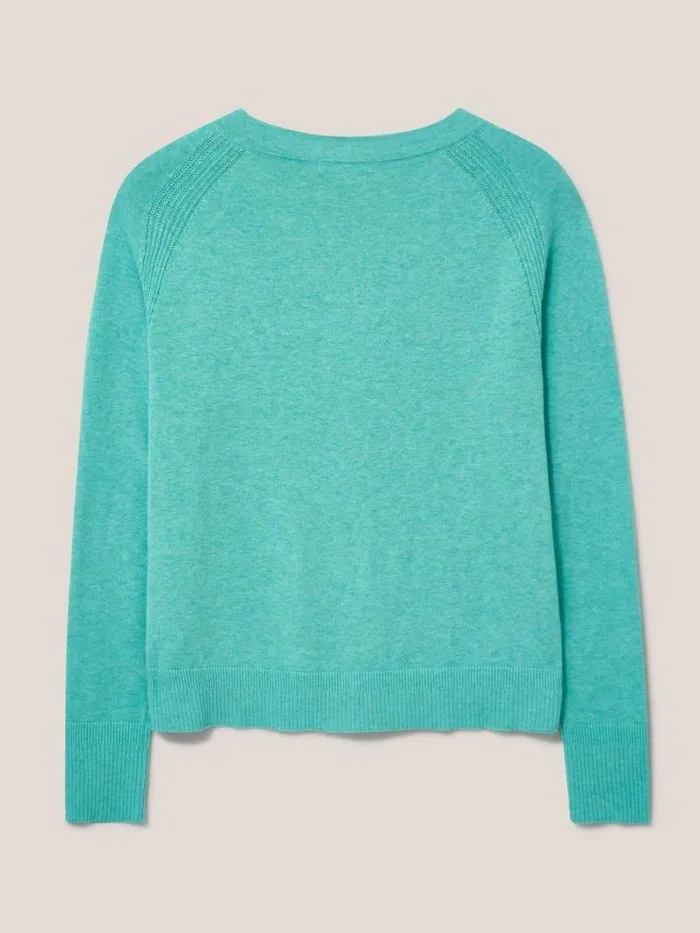 White Stuff KNITWEAR Lulu Crew Neck Cardigan Mid Teal 8211 Women White Stuff KNITWEAR Lulu Crew Neck Cardigan Mid Teal 8211 Women