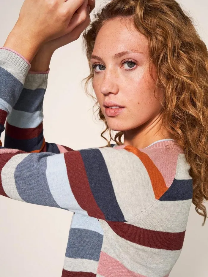 White Stuff KNITWEAR LULU STRIPE CARDI Pink Multi 8211 Women White Stuff KNITWEAR LULU STRIPE CARDI Pink Multi 8211 Women