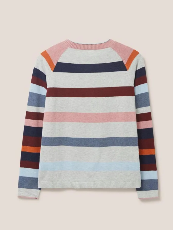 White Stuff KNITWEAR LULU STRIPE CARDI Pink Multi 8211 Women White Stuff KNITWEAR LULU STRIPE CARDI Pink Multi 8211 Women