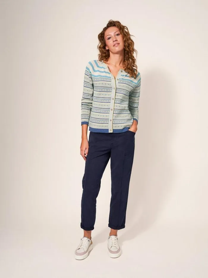 White Stuff KNITWEAR Lulu Stripe Cardigan Teal Multi 8211 Women