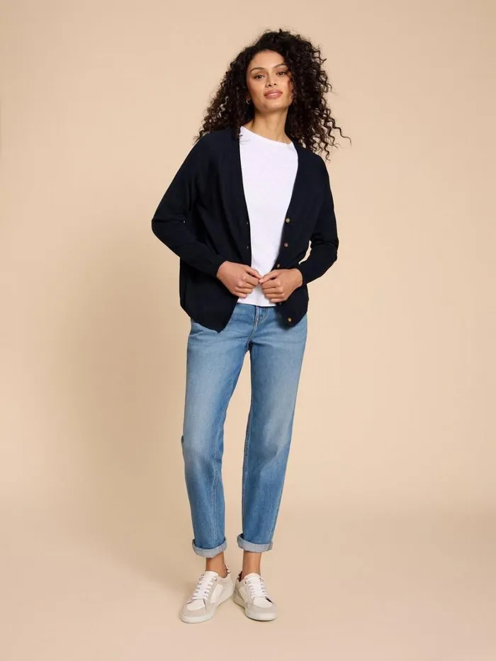 White Stuff KNITWEAR LUNA V NECK CARDI Dark Navy 8211 Women