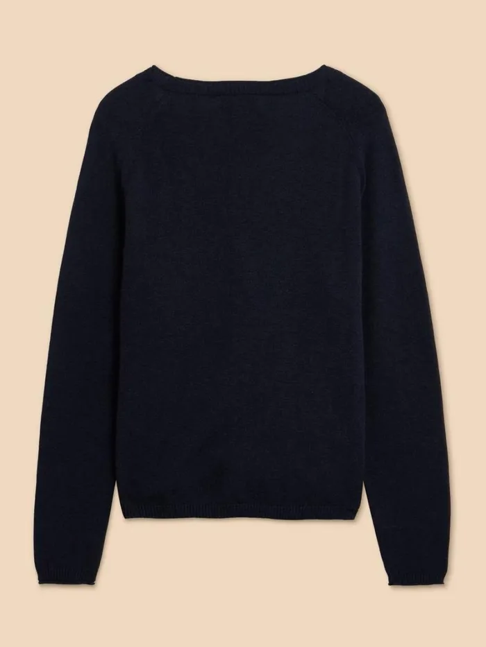 White Stuff KNITWEAR LUNA V NECK CARDI Dark Navy 8211 Women White Stuff KNITWEAR LUNA V NECK CARDI Dark Navy 8211 Women