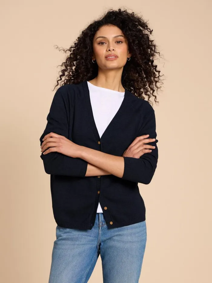 White Stuff KNITWEAR LUNA V NECK CARDI Dark Navy 8211 Women White Stuff KNITWEAR LUNA V NECK CARDI Dark Navy 8211 Women