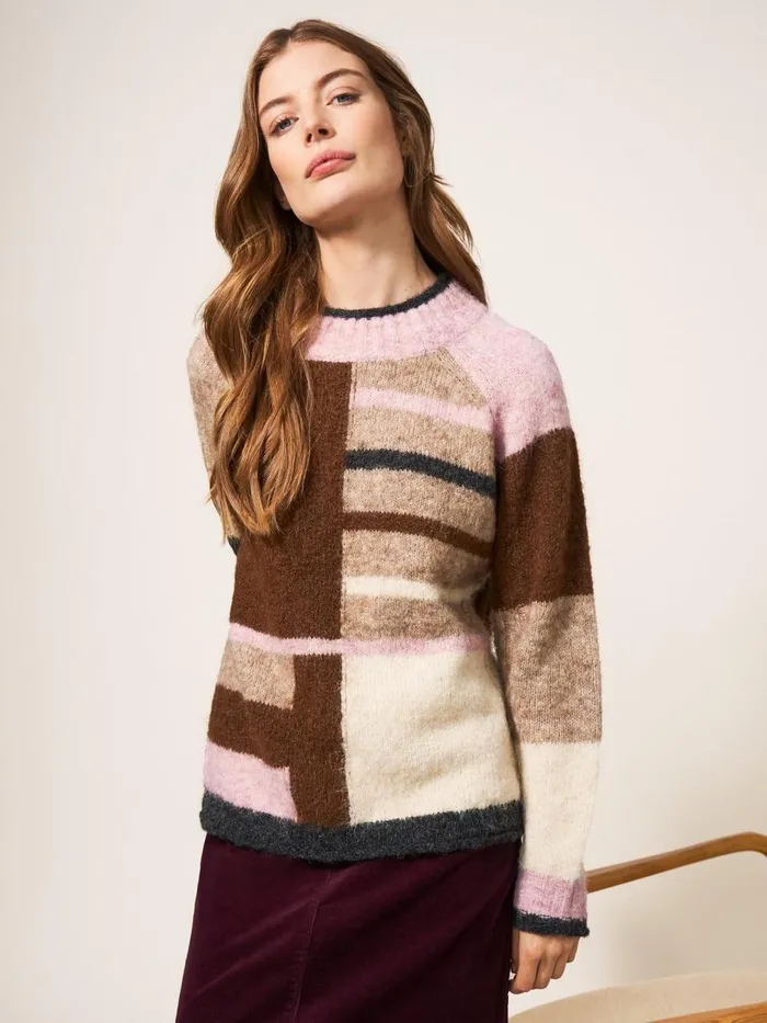 White Stuff KNITWEAR MEDWAY COLOURBLOCK JUMPER Natural Multi 8211 Women White Stuff KNITWEAR MEDWAY COLOURBLOCK JUMPER Natural Multi 8211 Women