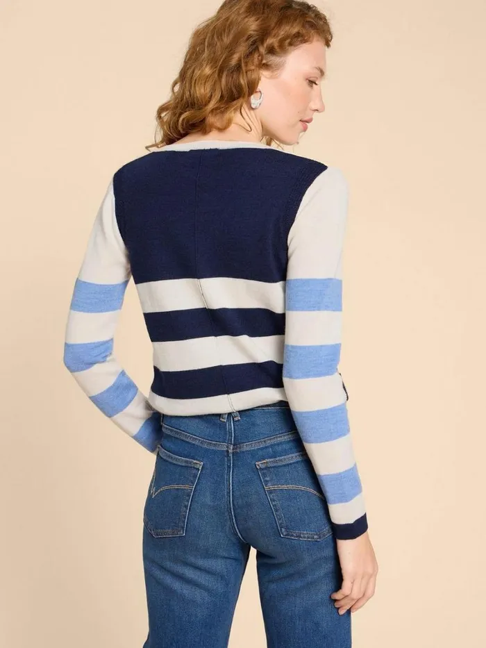 White Stuff KNITWEAR MERINO WOOL JUMPER Navy Multi 8211 Women White Stuff KNITWEAR MERINO WOOL JUMPER Navy Multi 8211 Women