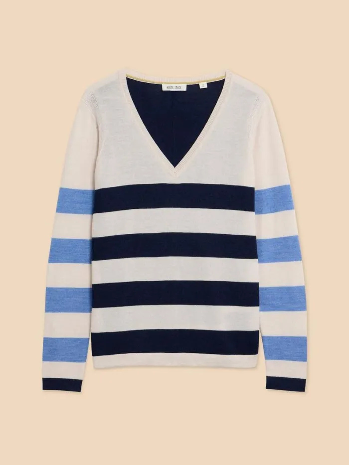 White Stuff KNITWEAR MERINO WOOL JUMPER Navy Multi 8211 Women White Stuff KNITWEAR MERINO WOOL JUMPER Navy Multi 8211 Women