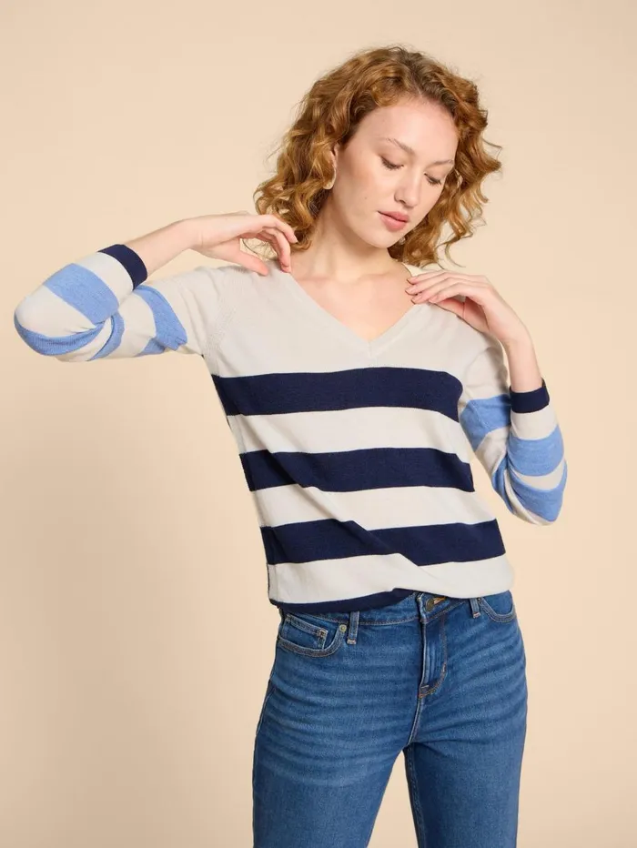 White Stuff KNITWEAR MERINO WOOL JUMPER Navy Multi 8211 Women White Stuff KNITWEAR MERINO WOOL JUMPER Navy Multi 8211 Women