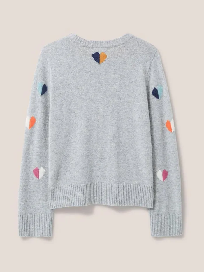 White Stuff KNITWEAR MULTI HEART JUMPER Grey Multi 8211 Women White Stuff KNITWEAR MULTI HEART JUMPER Grey Multi 8211 Women
