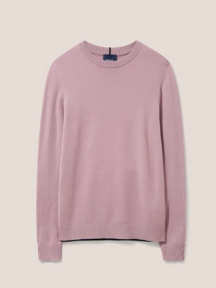 White Stuff KNITWEAR Newport Merino Crew Dusty Pink 8211 Men White Stuff KNITWEAR Newport Merino Crew Dusty Pink 8211 Men