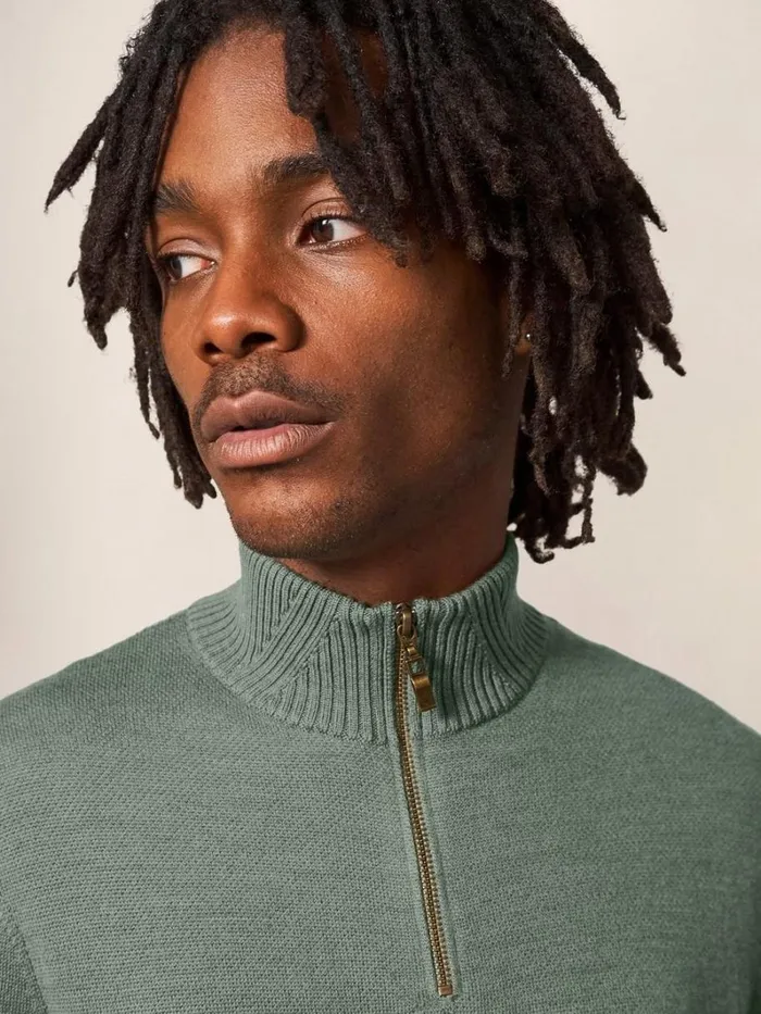 White Stuff KNITWEAR Newport Merino Funnel Dusty Green 8211 Men White Stuff KNITWEAR Newport Merino Funnel Dusty Green 8211 Men