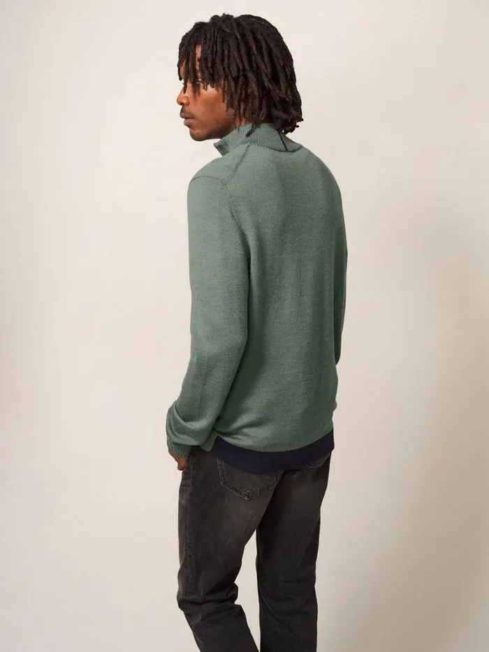 White Stuff KNITWEAR Newport Merino Funnel Dusty Green 8211 Men White Stuff KNITWEAR Newport Merino Funnel Dusty Green 8211 Men