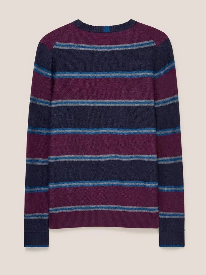 White Stuff KNITWEAR Newport Merino Stripe Crew Navy Multi 8211 Men White Stuff KNITWEAR Newport Merino Stripe Crew Navy Multi 8211 Men