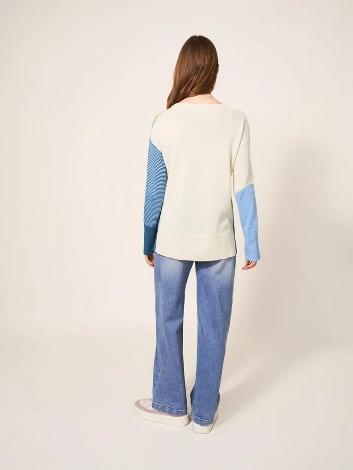White Stuff KNITWEAR OLIVE ABSTRACT JUMPER Blue Multi 8211 Women White Stuff KNITWEAR OLIVE ABSTRACT JUMPER Blue Multi 8211 Women