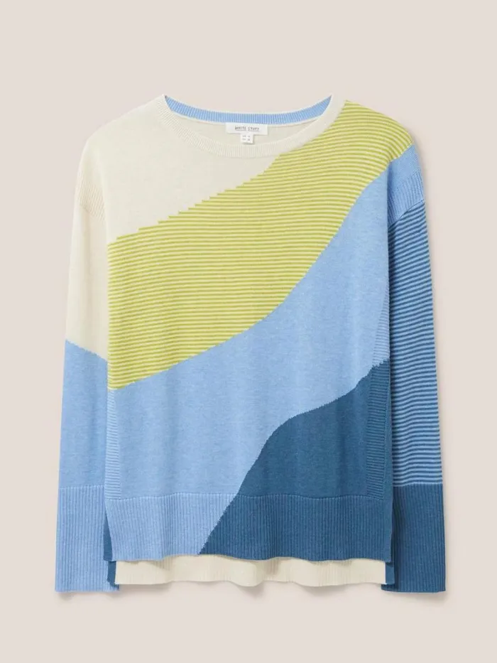 White Stuff KNITWEAR OLIVE ABSTRACT JUMPER Blue Multi 8211 Women White Stuff KNITWEAR OLIVE ABSTRACT JUMPER Blue Multi 8211 Women