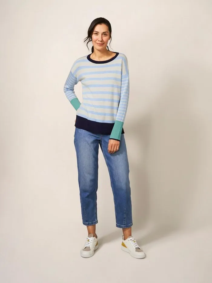 White Stuff KNITWEAR OLIVE JUMPER Blue Multi 8211 Women