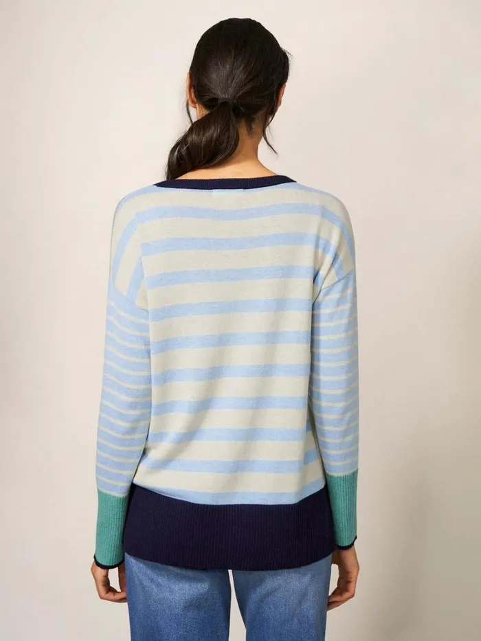 White Stuff KNITWEAR OLIVE JUMPER Blue Multi 8211 Women White Stuff KNITWEAR OLIVE JUMPER Blue Multi 8211 Women