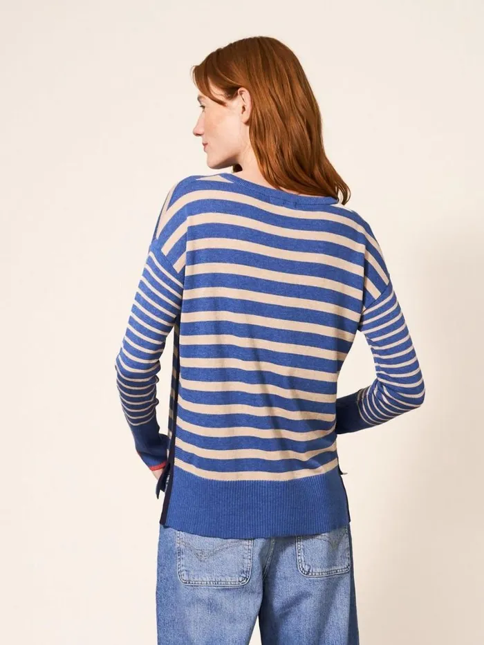 White Stuff KNITWEAR OLIVE STRIPE JUMPER Blue Multi 8211 Women White Stuff KNITWEAR OLIVE STRIPE JUMPER Blue Multi 8211 Women