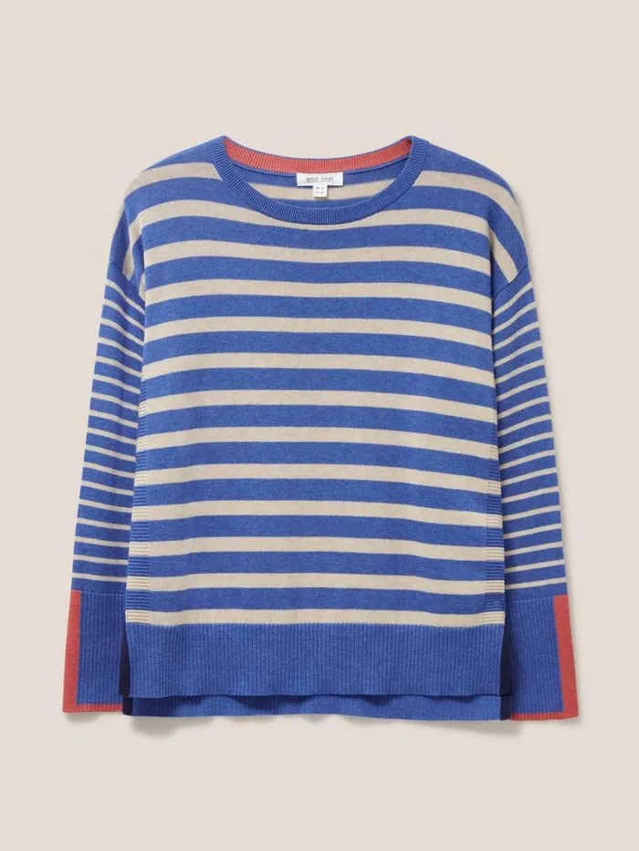 White Stuff KNITWEAR OLIVE STRIPE JUMPER Blue Multi 8211 Women White Stuff KNITWEAR OLIVE STRIPE JUMPER Blue Multi 8211 Women