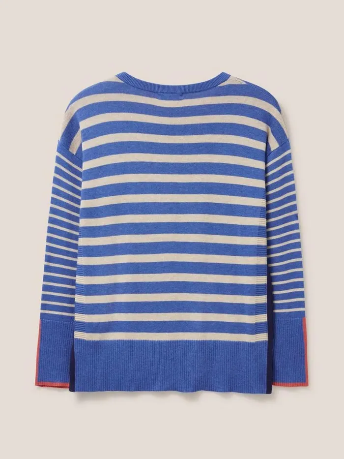 White Stuff KNITWEAR OLIVE STRIPE JUMPER Blue Multi 8211 Women White Stuff KNITWEAR OLIVE STRIPE JUMPER Blue Multi 8211 Women