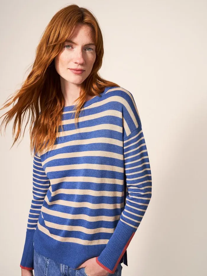 White Stuff KNITWEAR OLIVE STRIPE JUMPER Blue Multi 8211 Women White Stuff KNITWEAR OLIVE STRIPE JUMPER Blue Multi 8211 Women