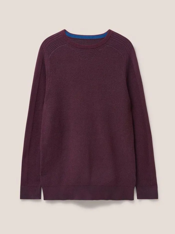 White Stuff KNITWEAR Pentire Crew Dk Plum 8211 Men White Stuff KNITWEAR Pentire Crew Dk Plum 8211 Men