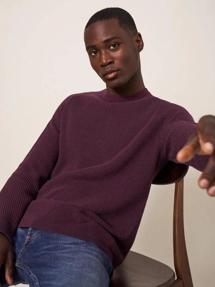 White Stuff KNITWEAR Pentire Crew Dk Plum 8211 Men White Stuff KNITWEAR Pentire Crew Dk Plum 8211 Men
